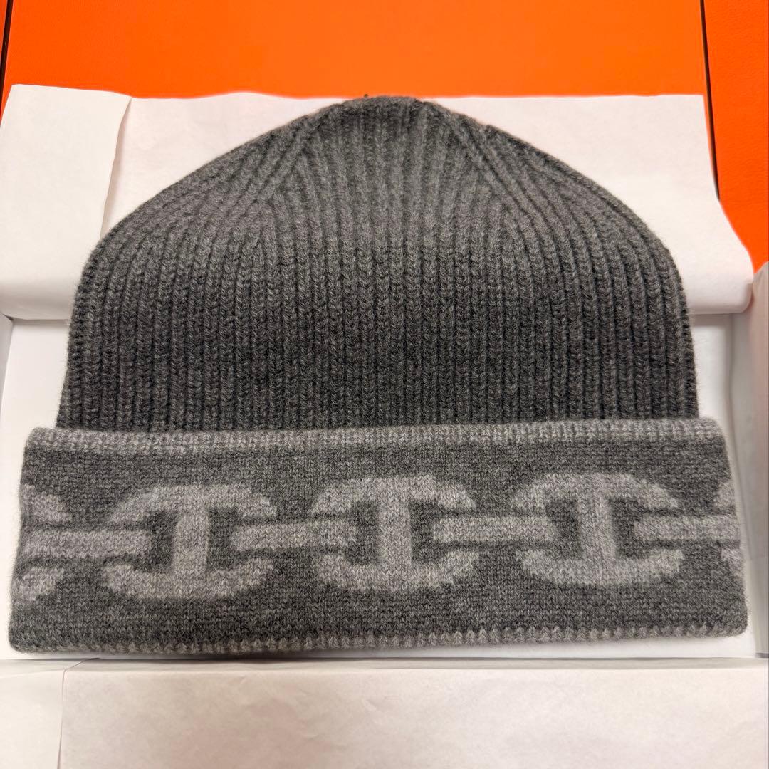 新品未使用　エルメス　カシミヤニットキャップ 《ヘヴン》　グレー