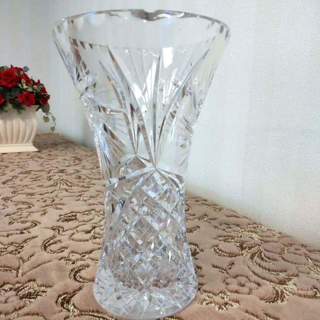 ボヘミアンガラス クリスタル 花瓶 花器 フラワーベース 20㎝ - メルカリ