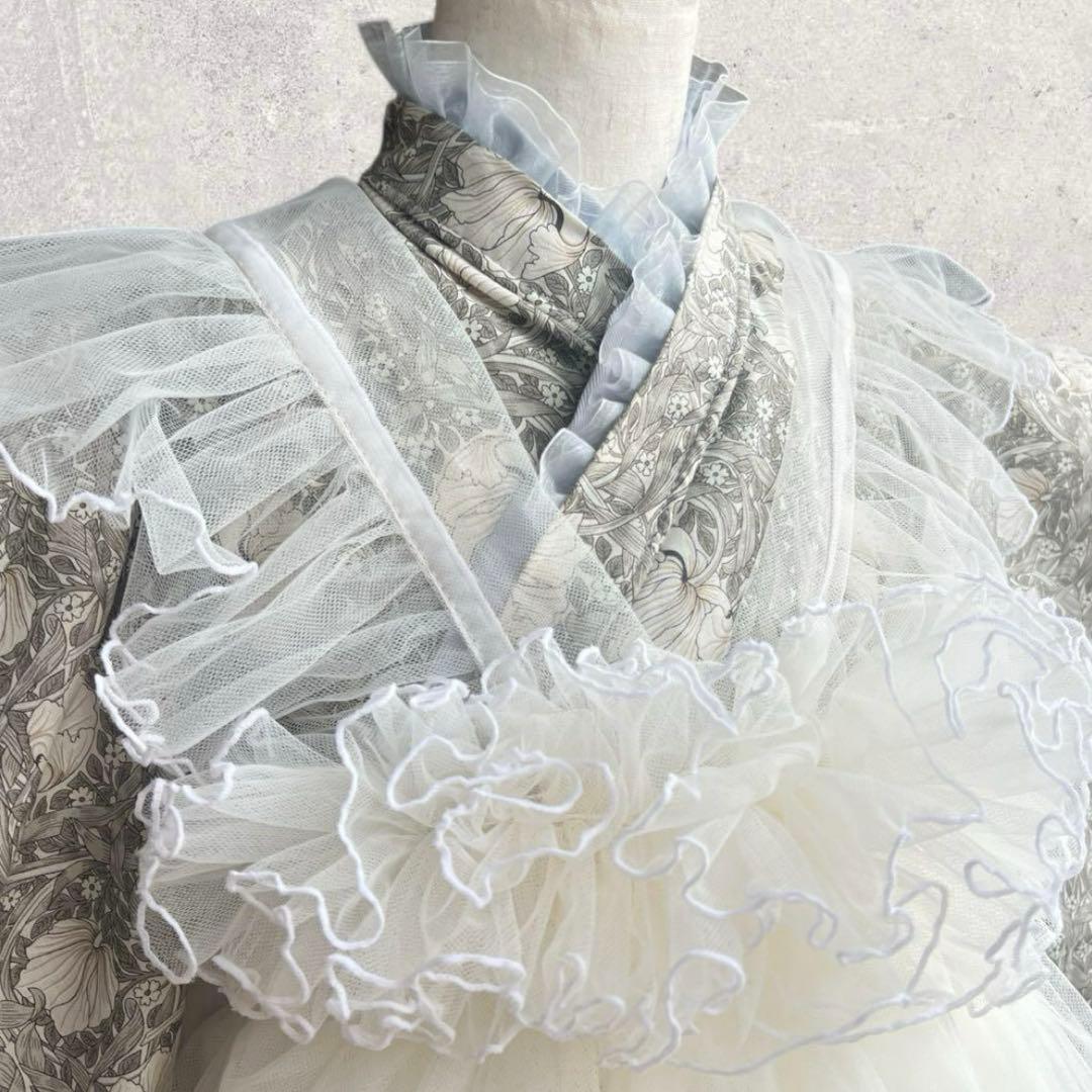 再販】 七五三 着物 ハンドメイド ウィリアムモリス 女の子 被布 被布