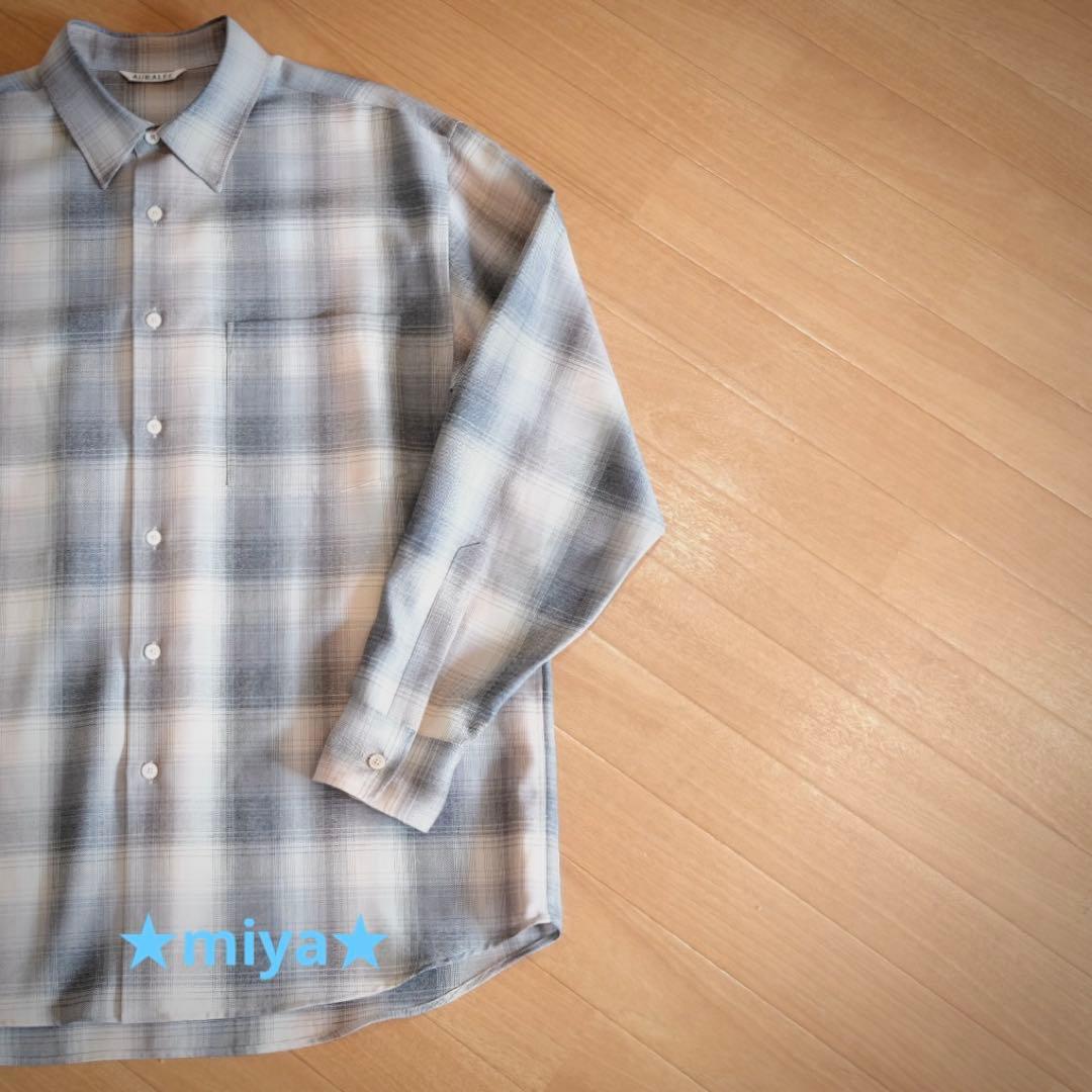 オーラリー / SUPER LIGHT WOOL CHECK SHIRT - メルカリ