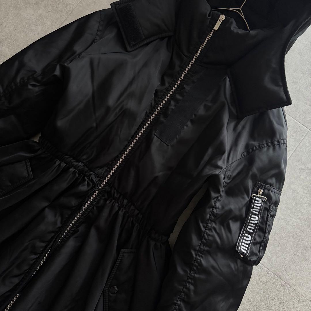 ミュウミュウ MA-1 ボンバー フレア ダウンジャケット 38 Y2K 黒