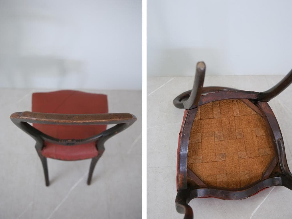 英国アンティーク木製バルーンバックダイニングチェア/サロンイス(89-41-1)