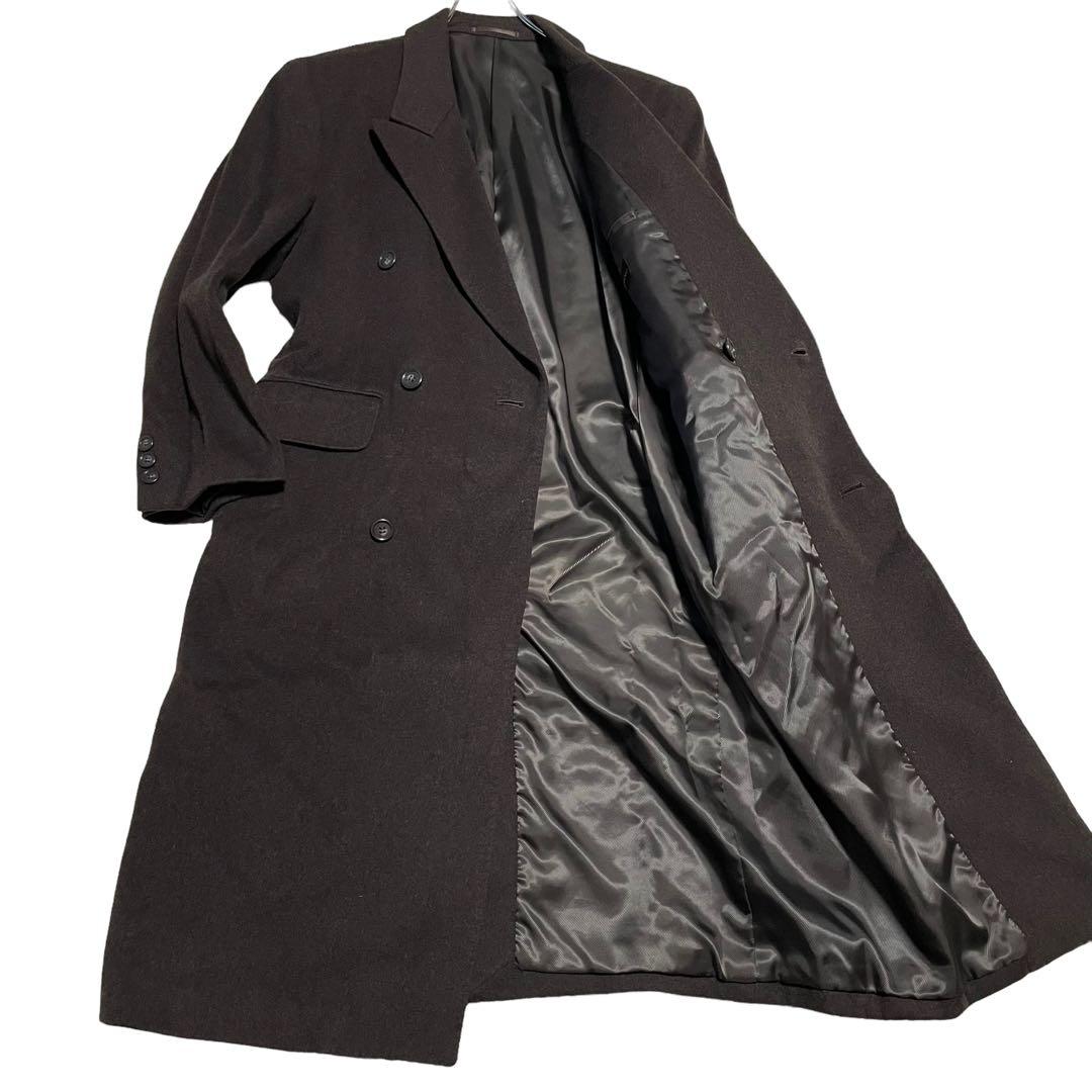 カシミヤ✨【vintage】マキシ丈 ロングダブルチェスターコート