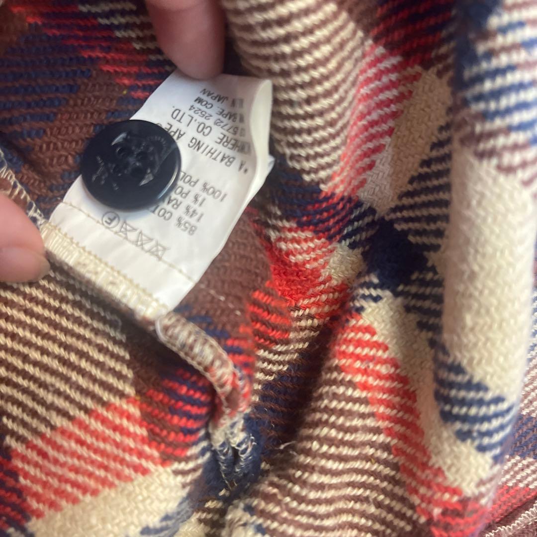 A BATHING APE アベイシングエイプ ラブジェネ チェックシャツ M