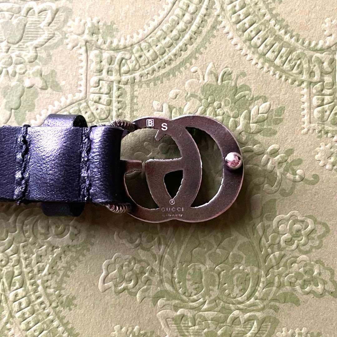 正規 付属品完備 648702 ダブルG レザー ブレスレット