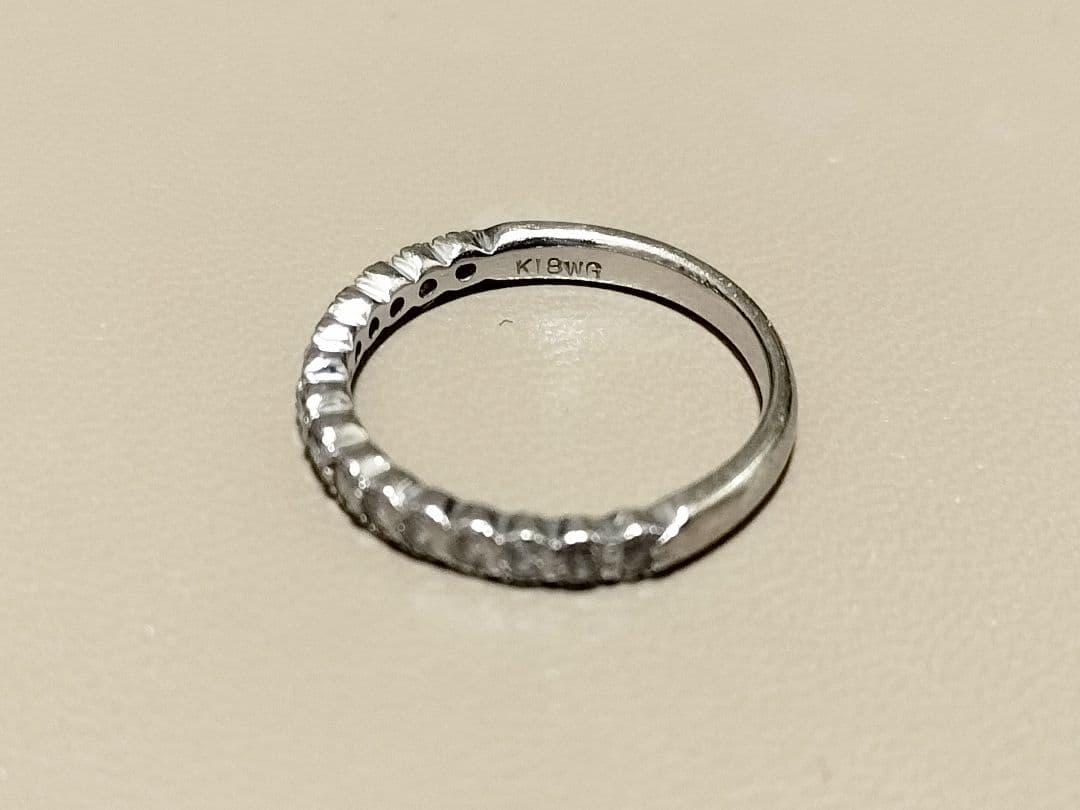 K18 リング ハーフエタニティ 0.21ct 指輪 1.5号 ピンキーリング