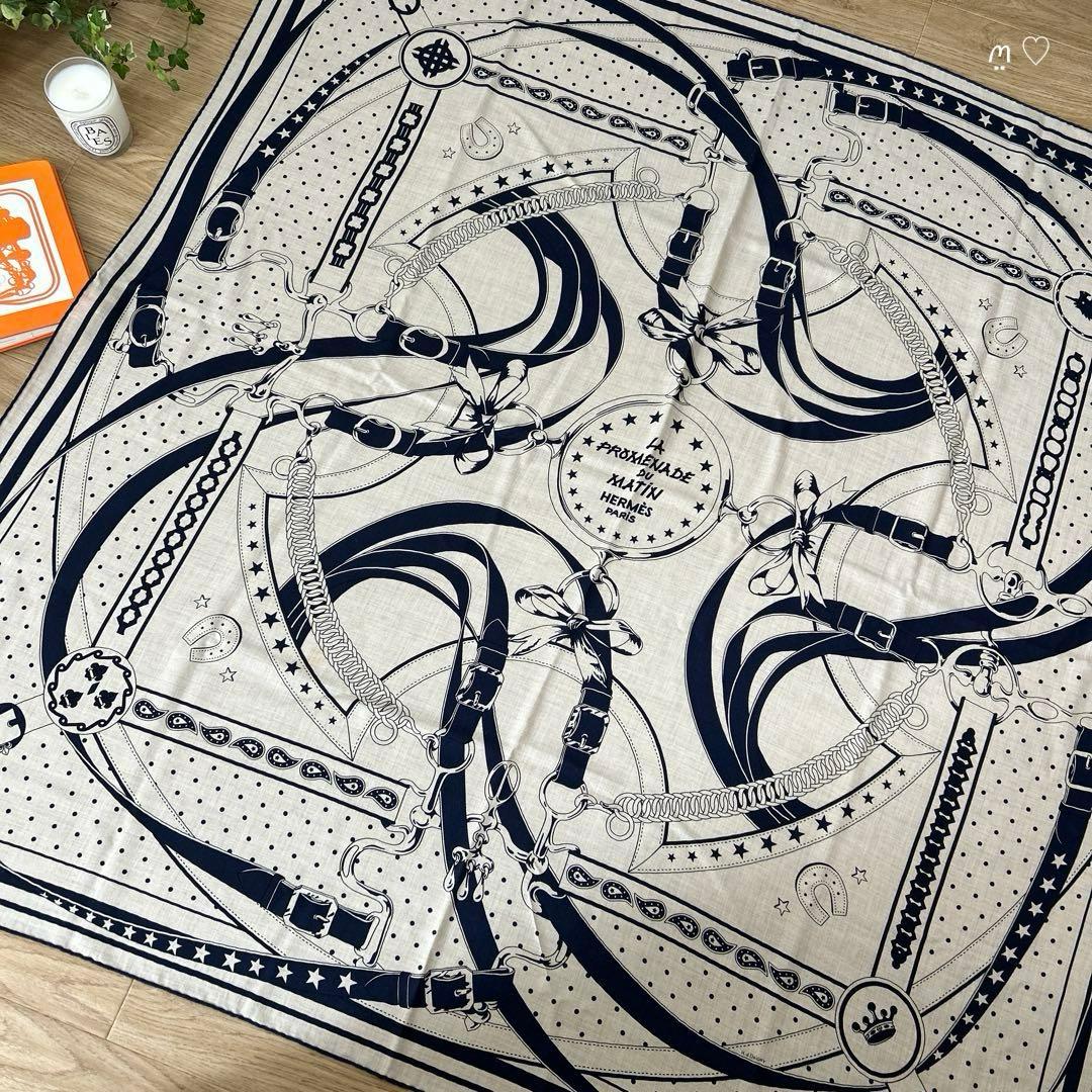 HERMESエルメス カレジェアン 140 朝の散歩バンダナ カシシル ストール