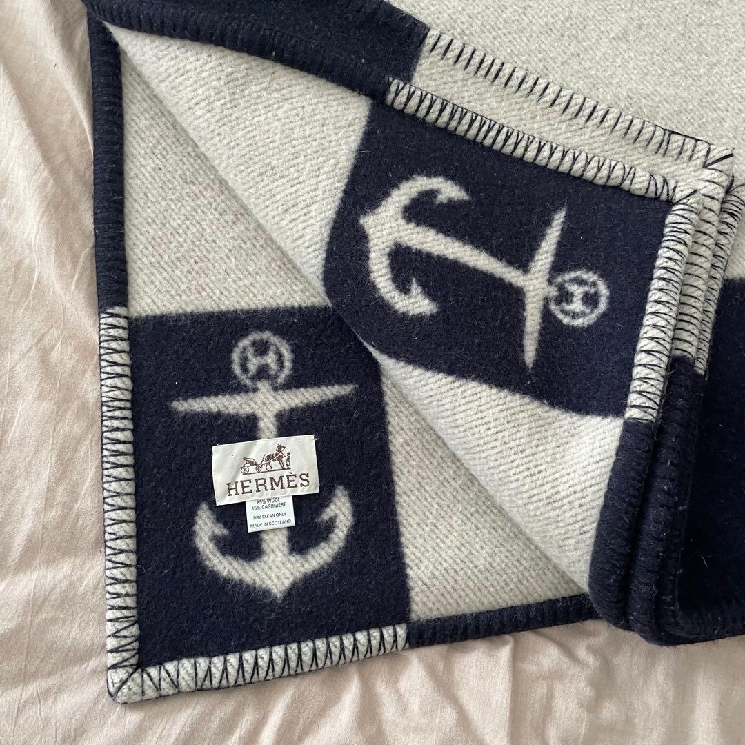 HERMES エルメス ブランケット アヴァロン 碇柄 - メルカリ