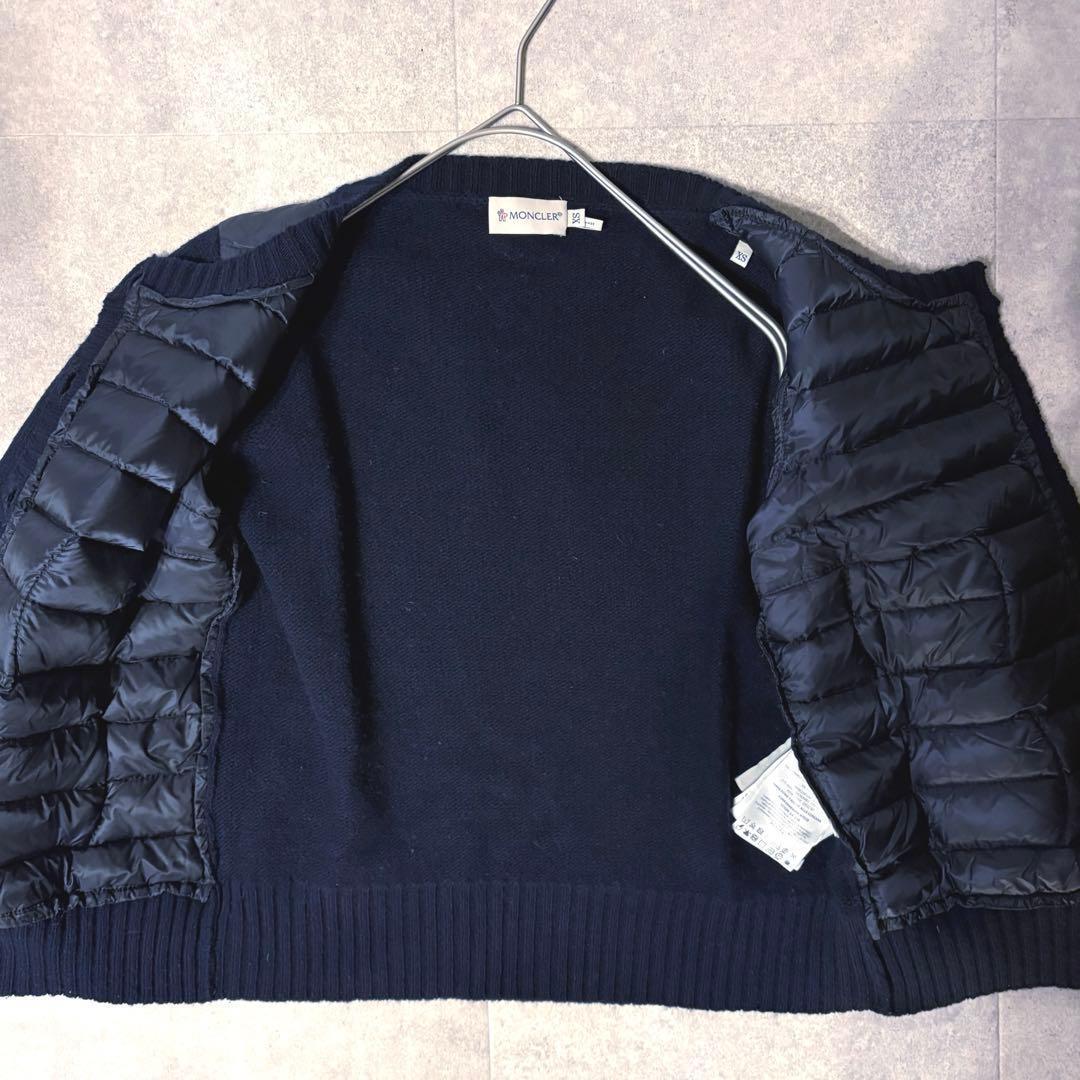 モンクレール ダウン切替ニット カーディガン ネイビー XS - メルカリ