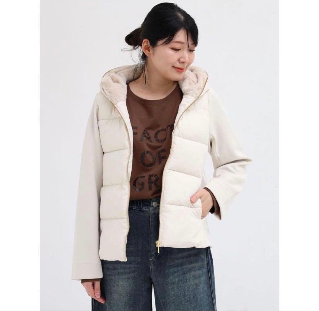 ヤマダヤ 新品 MEDOC アイボリー フード付き ダウンジャケット M