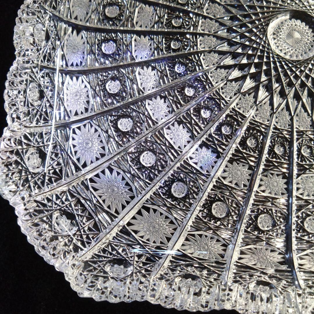 ボヘミア】高級クリスタル プレート 角皿 500PK ハンドメイドカット 美