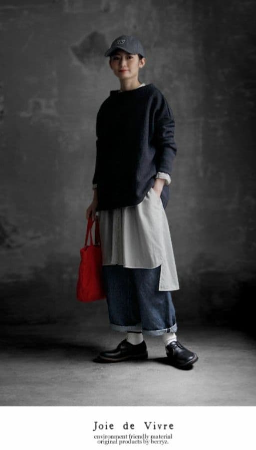 1754Joie de Vivre イタリアウールジャージボトルネックプルオーバ