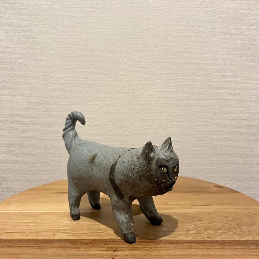 岡山富男 作家の手作り陶器 猫の置物 セット - メルカリ