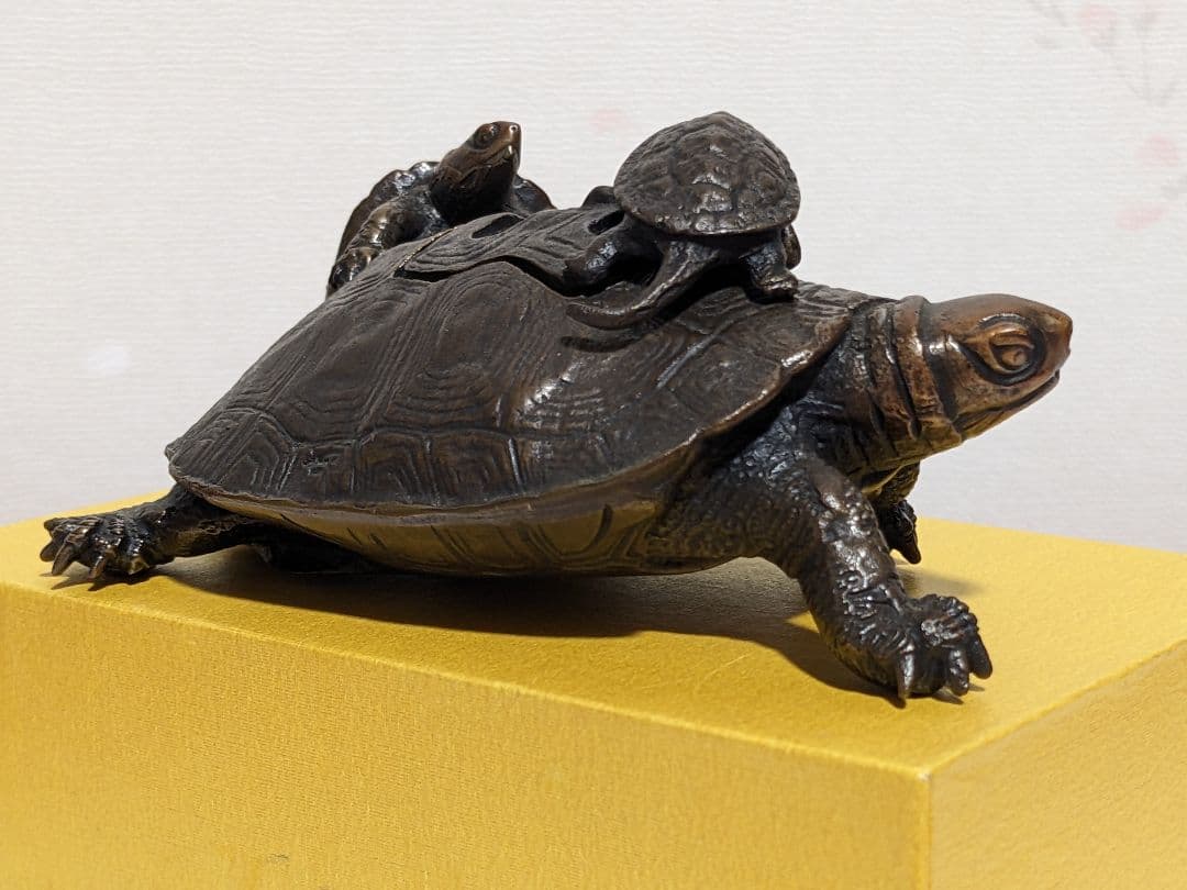 ♢亀形香炉 蝋型細密鋳金 未使用品 高岡銅器 瑞峰 置物 飾り 工芸品