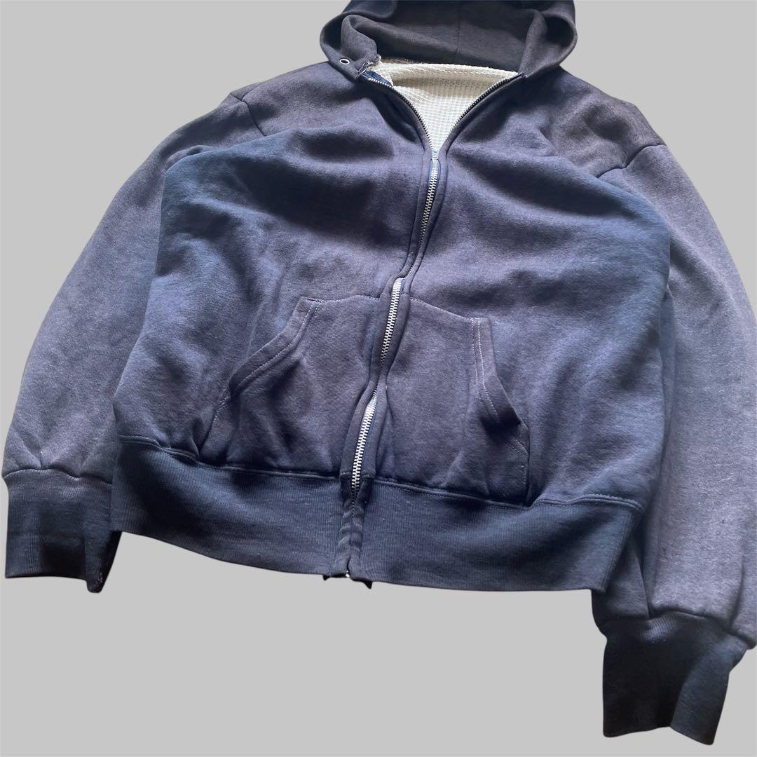 サンフェード】60s ダブルフェイス ジップパーカー サーマル 片爪YKK
