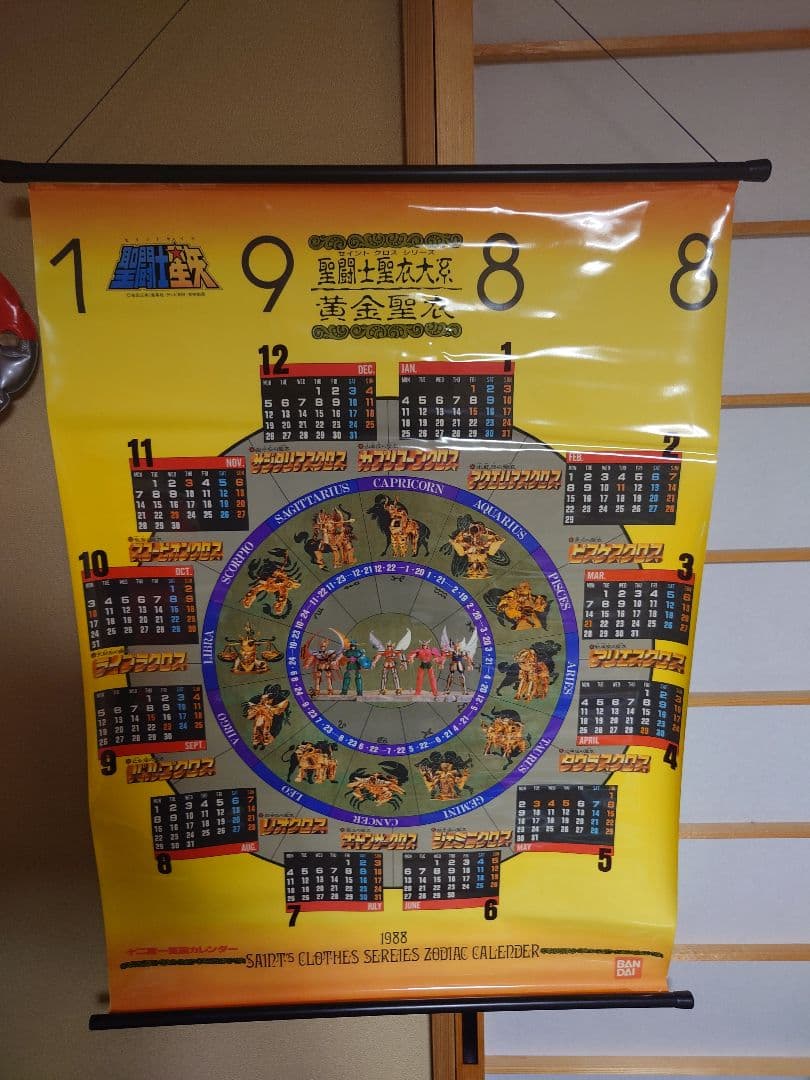 聖闘士星矢 十二宮星座一覧図カレンダー　タペストリー