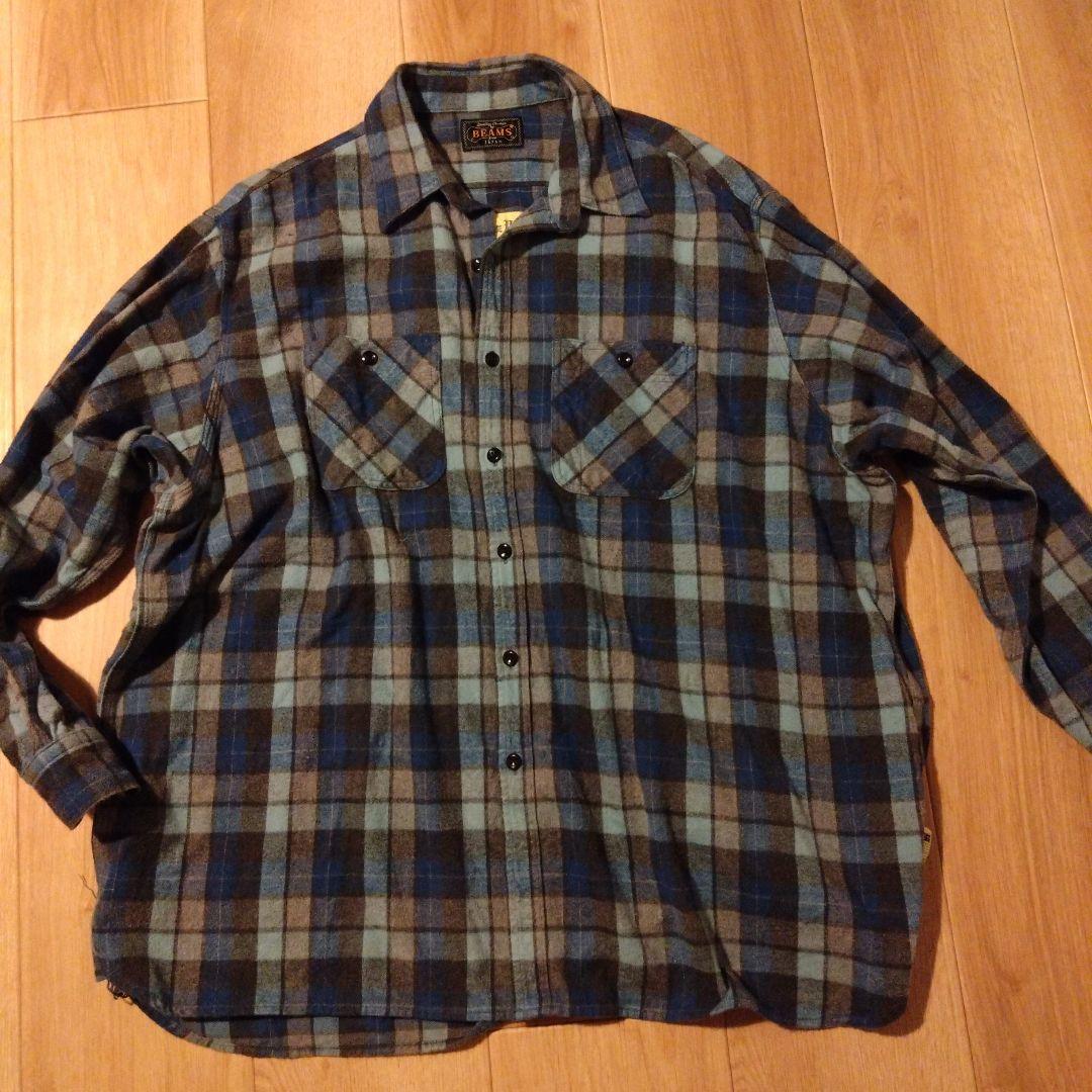 限定価格　ssz✖️BEAMS PLUS チェックネルシャツ　M　美品 BEAMS（ビームス）チェック ネルシャツ（シャツ・ブラウス カジュアル