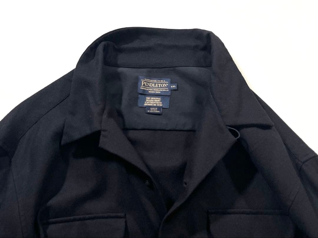 美品】PENDLETON/ペンドルトン ボード シャツ 無地ブラック 黒 開襟