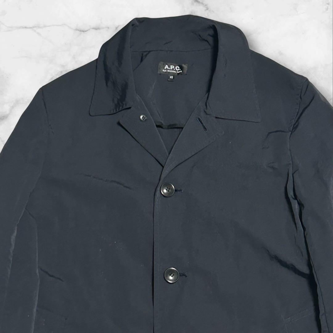 極美品】A.P.C. ナイロン ステンカラーコート ブラックXS - メルカリ