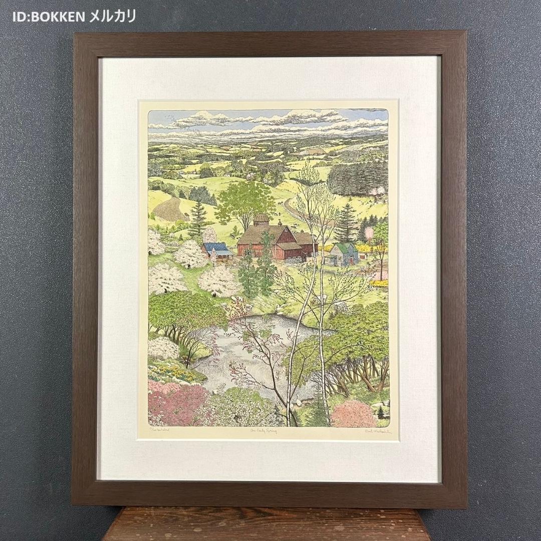 美品 スーザン・ハント・ウォルコッツ「EARLY SPRING」銅版画 サイン入