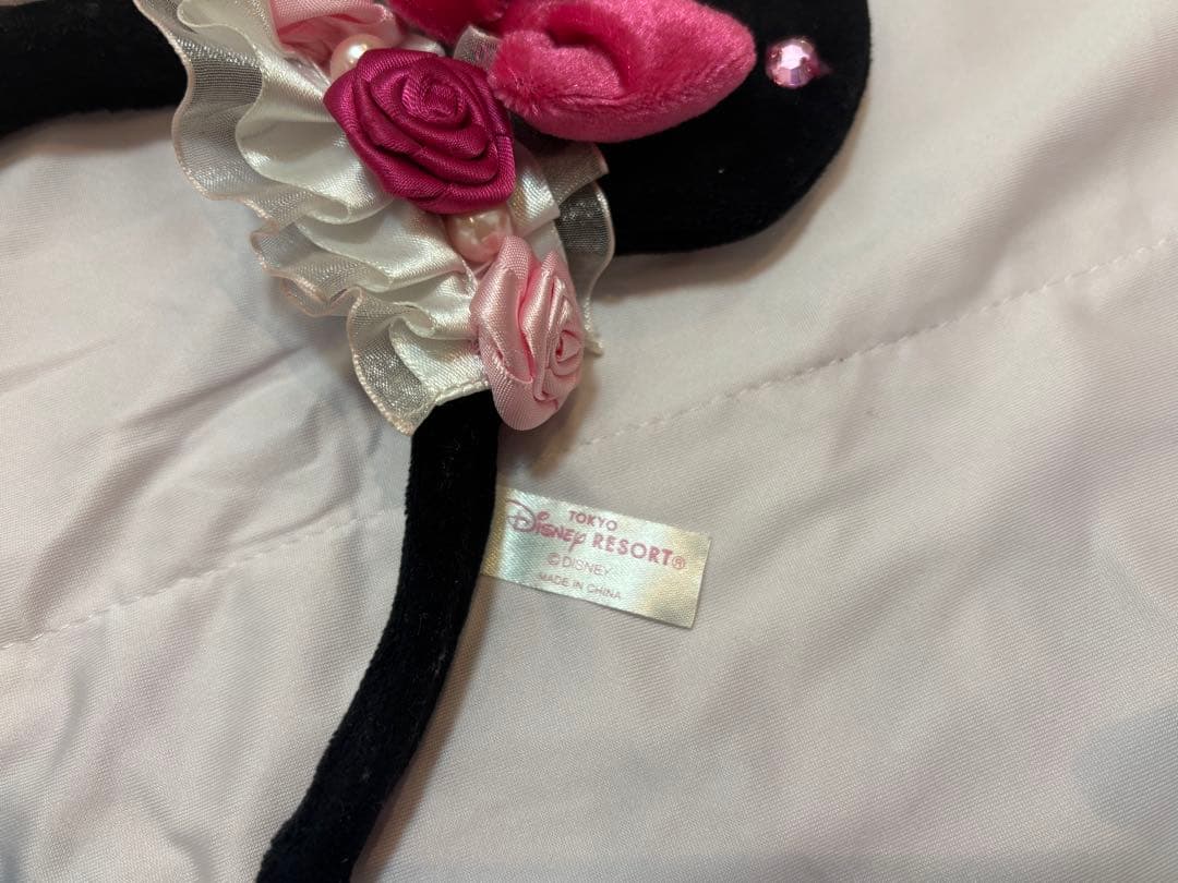 ディズニー カチューシャ ミニーちゃん ピンク 薔薇 パール レース