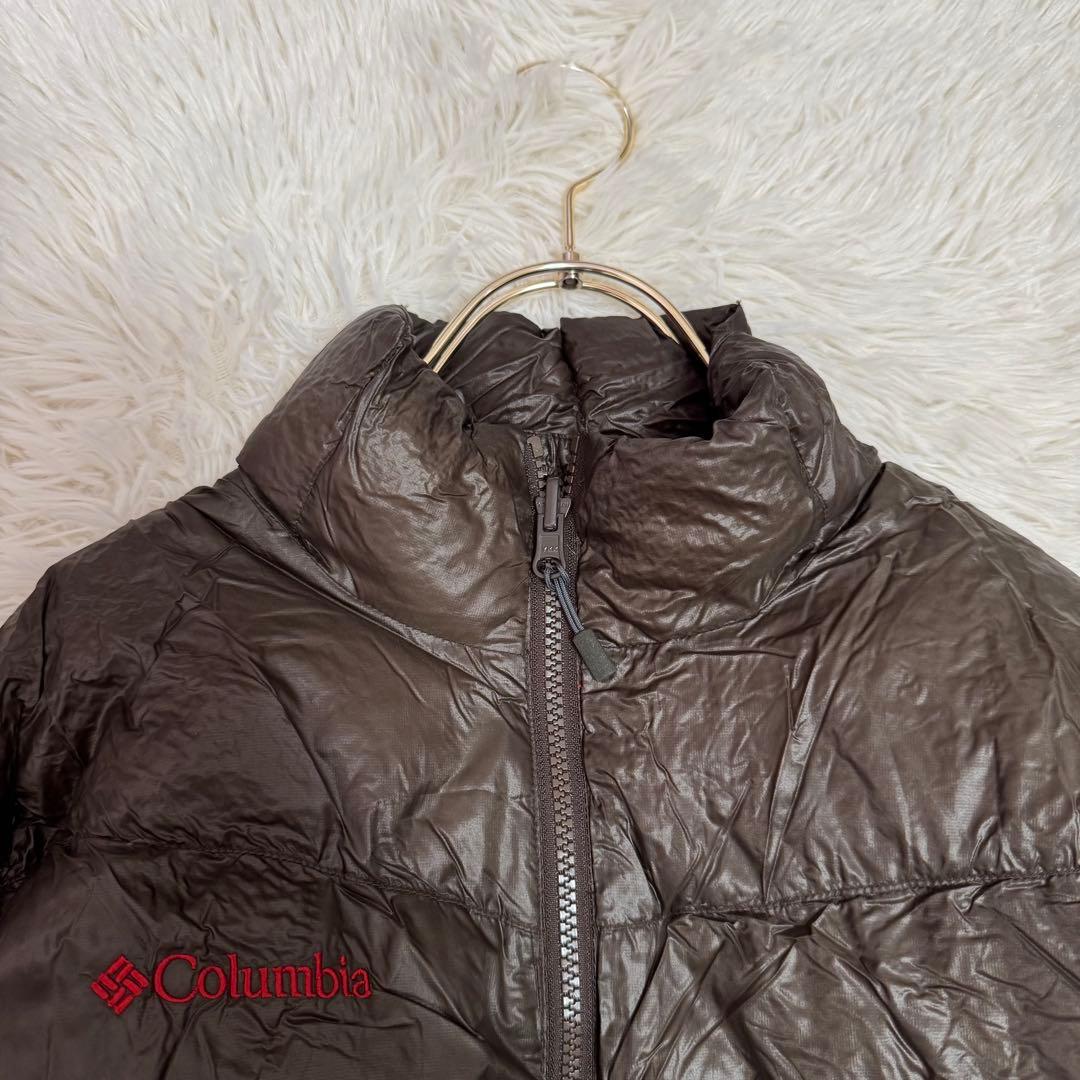 Columbia ライトダウンジャケット ブラウン M Y2K 光沢 - メルカリ
