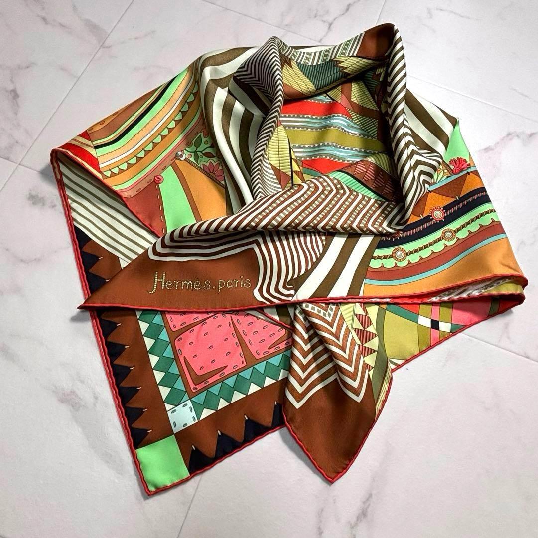 極美品❣】レア エルメス カレ90 インドのかけら シルクスカーフ
