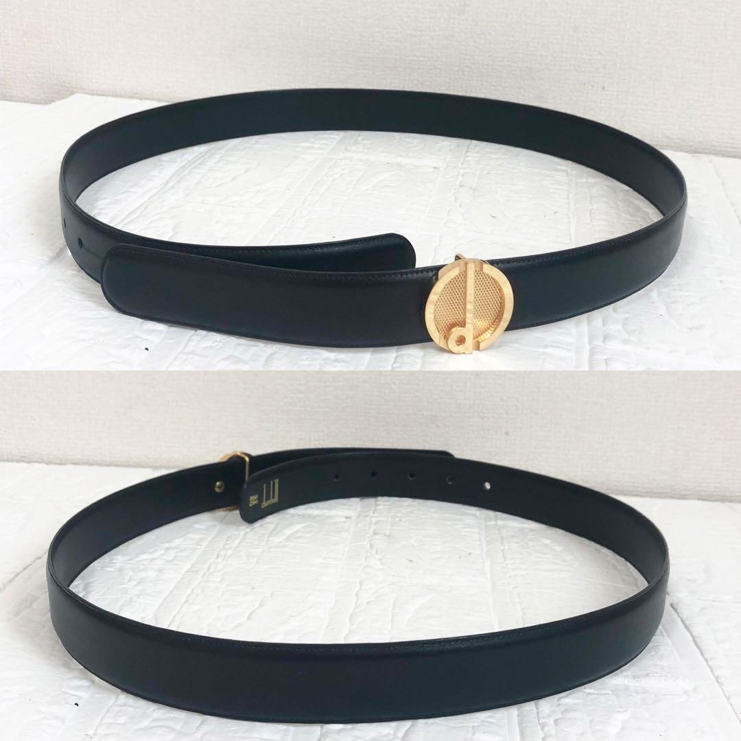 dunhill ダンヒル レザー ゴールド金具 ベルト ブラック dバックル