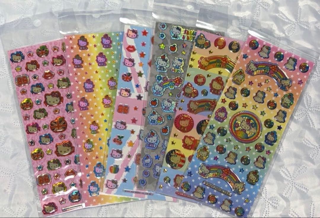 6枚セット キティちゃん ハローキティ シール 当時物 平成レトロ