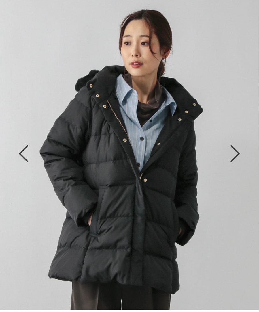 GLOBAL WORK ウツクシルエット撥水ダウンコート ブラック L - メルカリ