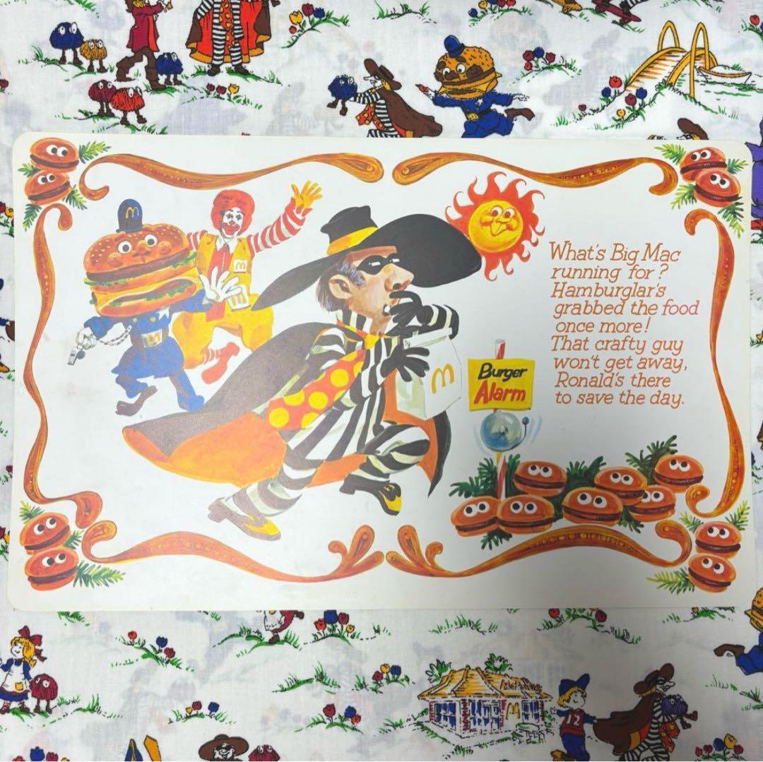 ②レア!!マクドナルド 初期プレースマット ハンバーグラー コレクション ②レア!!マクドナルド 初期プレースマット ハンバーグラー