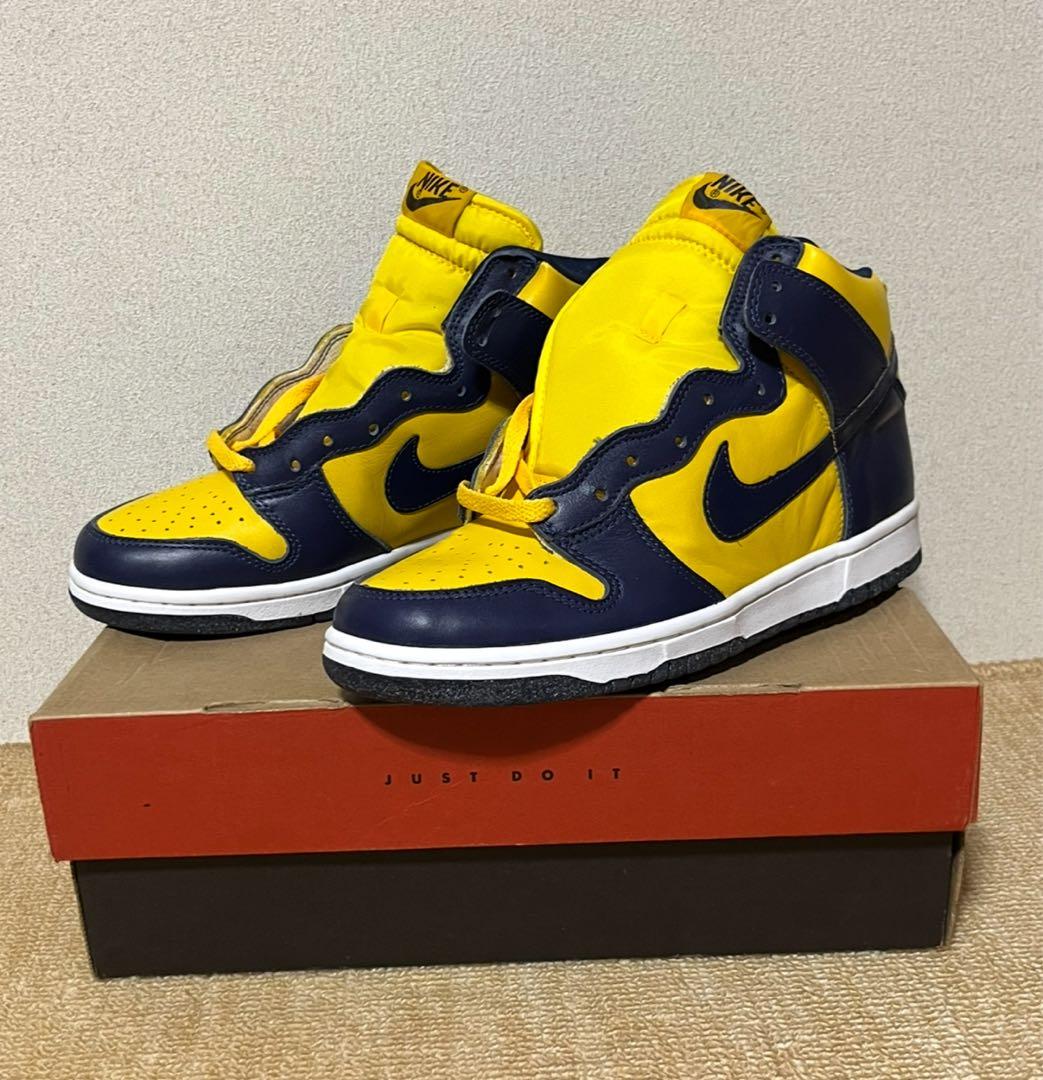 ナイキ　ダンクハイ　ミシガン　98年 1998年製 ナイキ ダンク ハイ ミシガン スニーカー NIKE DUNK - メルカリ