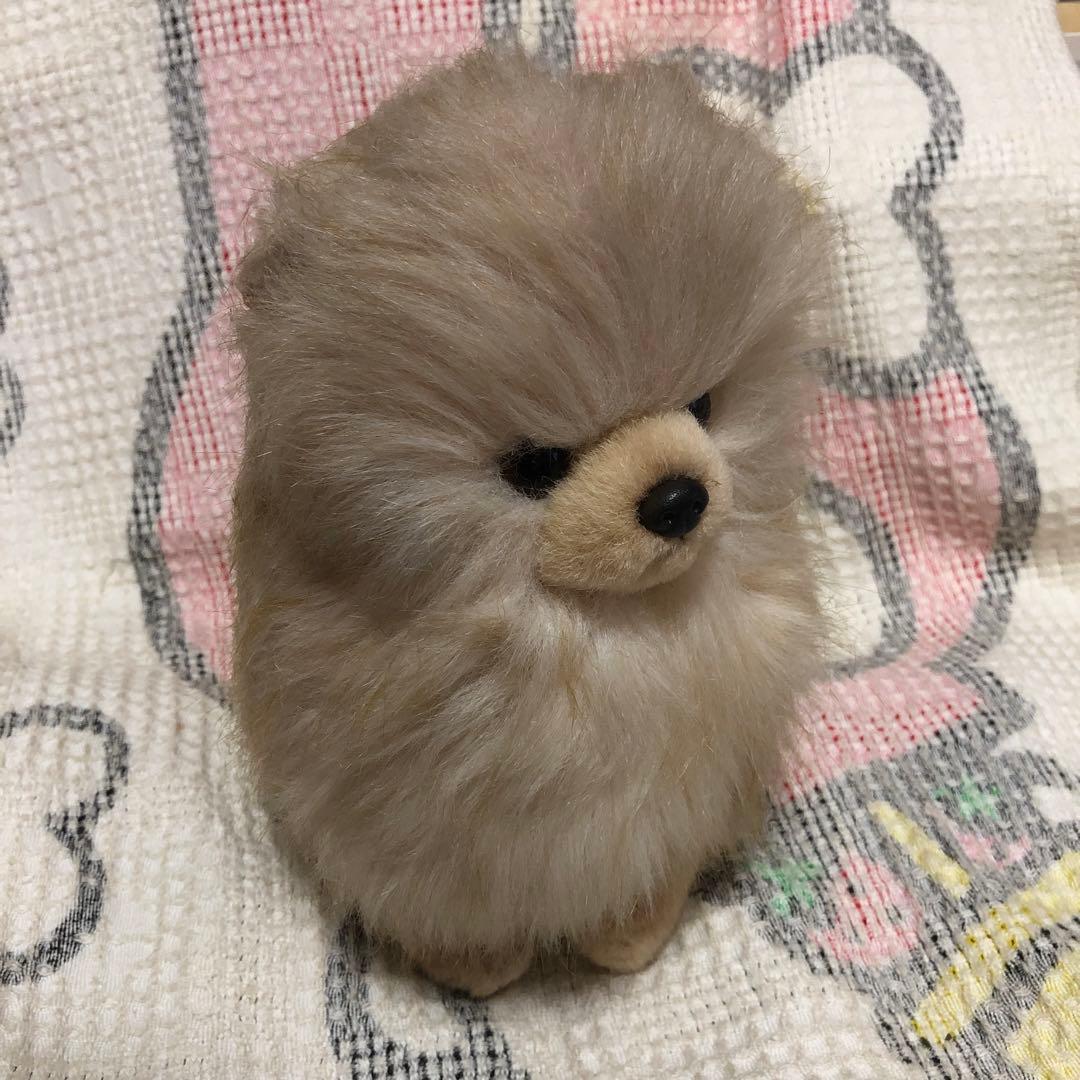 レトロ　ぬいぐるみの三英　ポメラニアン　犬　ぬいぐるみ　中古品