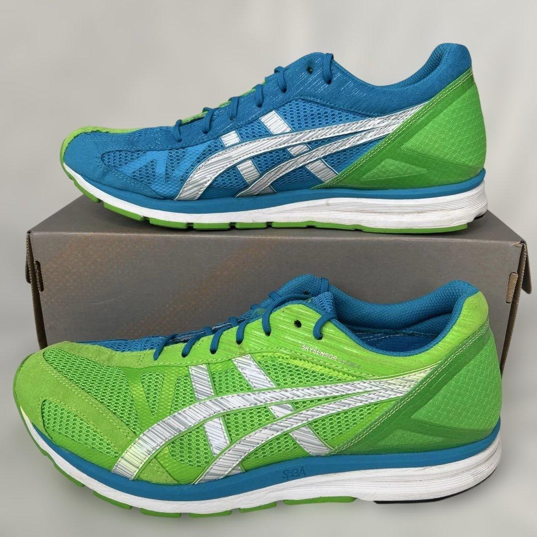 asics ランニングシューズ 4-wide 27.5cm 緑／青