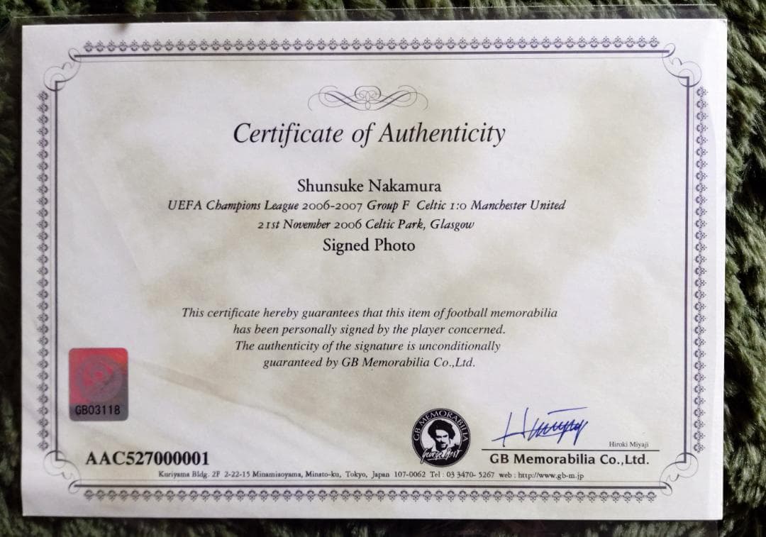 中村俊輔 柳沢敦 直筆サイン入りフォトフレーム付