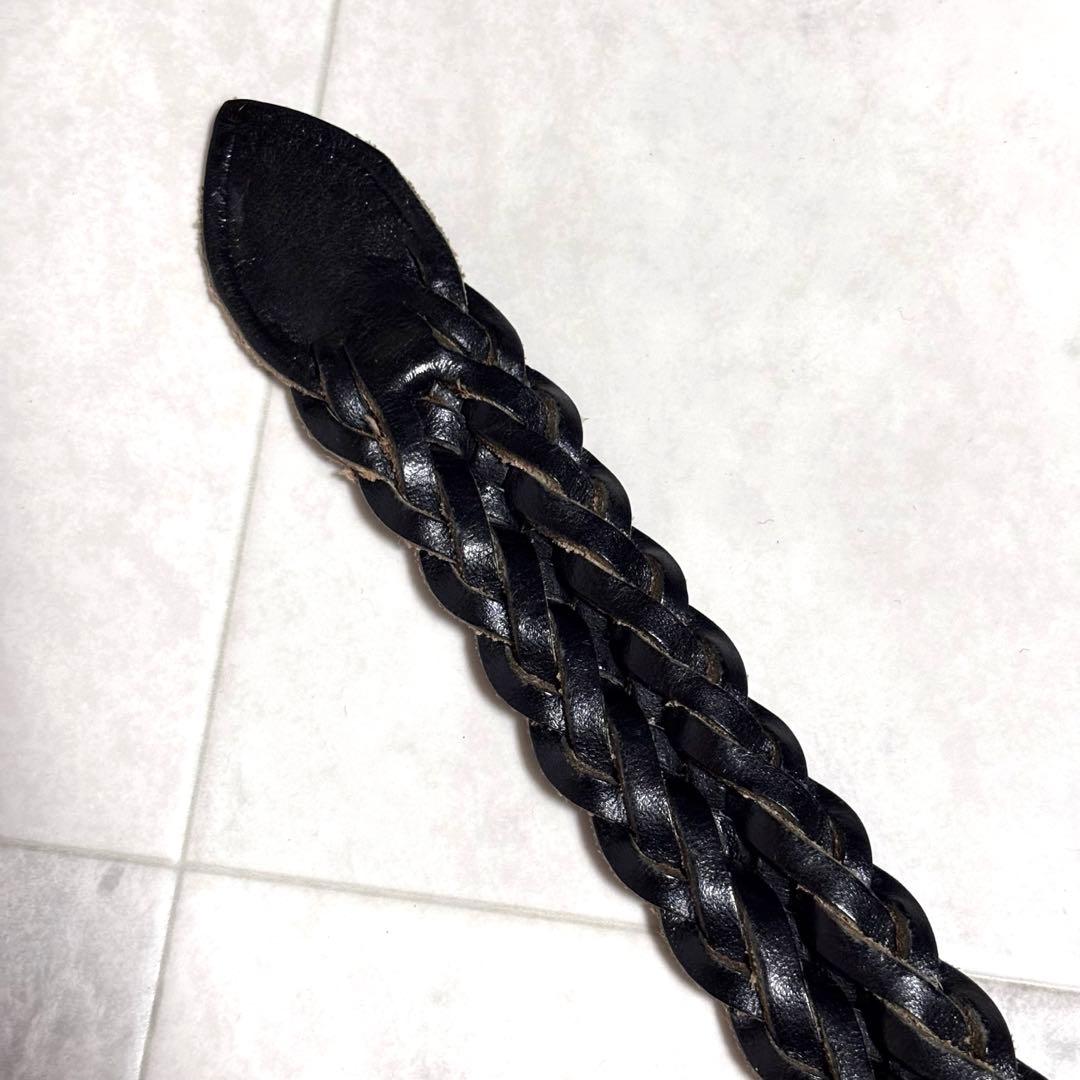 【美品】ホワイトハウスコックス レザーメッシュベルト 黒 32/80 2.8mm