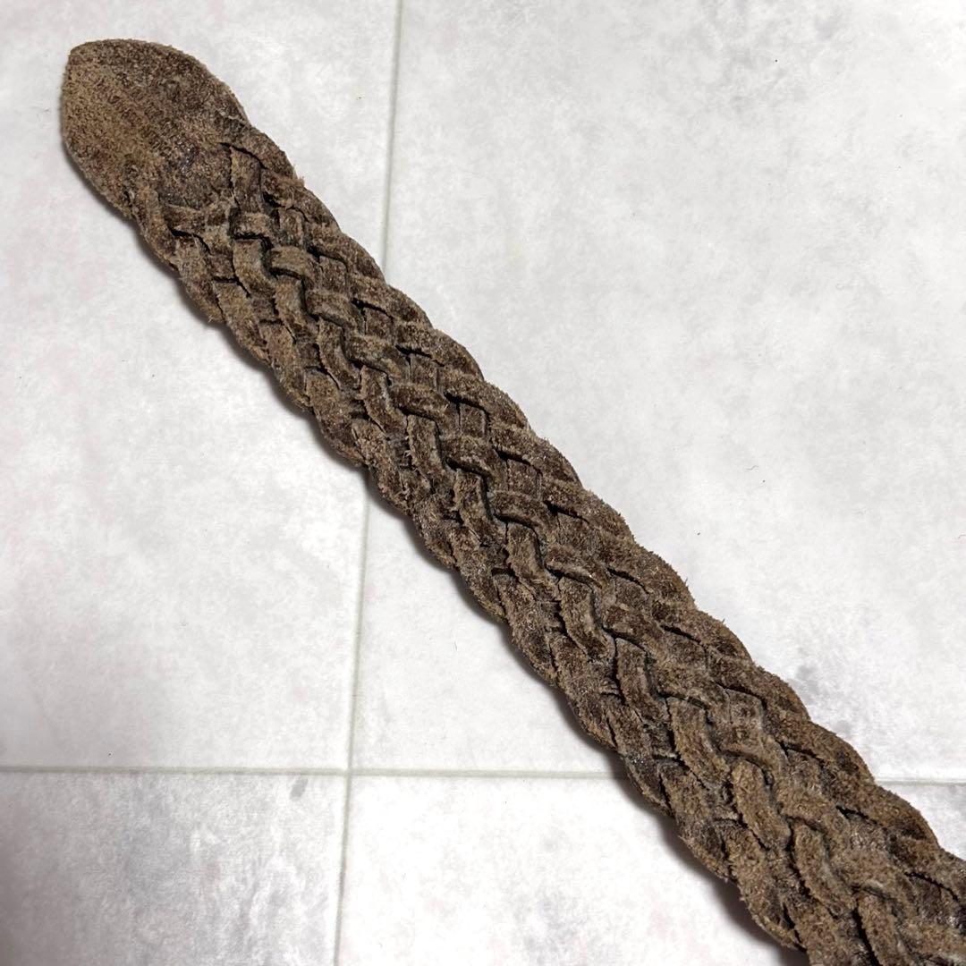 【美品】ホワイトハウスコックス レザーメッシュベルト 黒 32/80 2.8mm