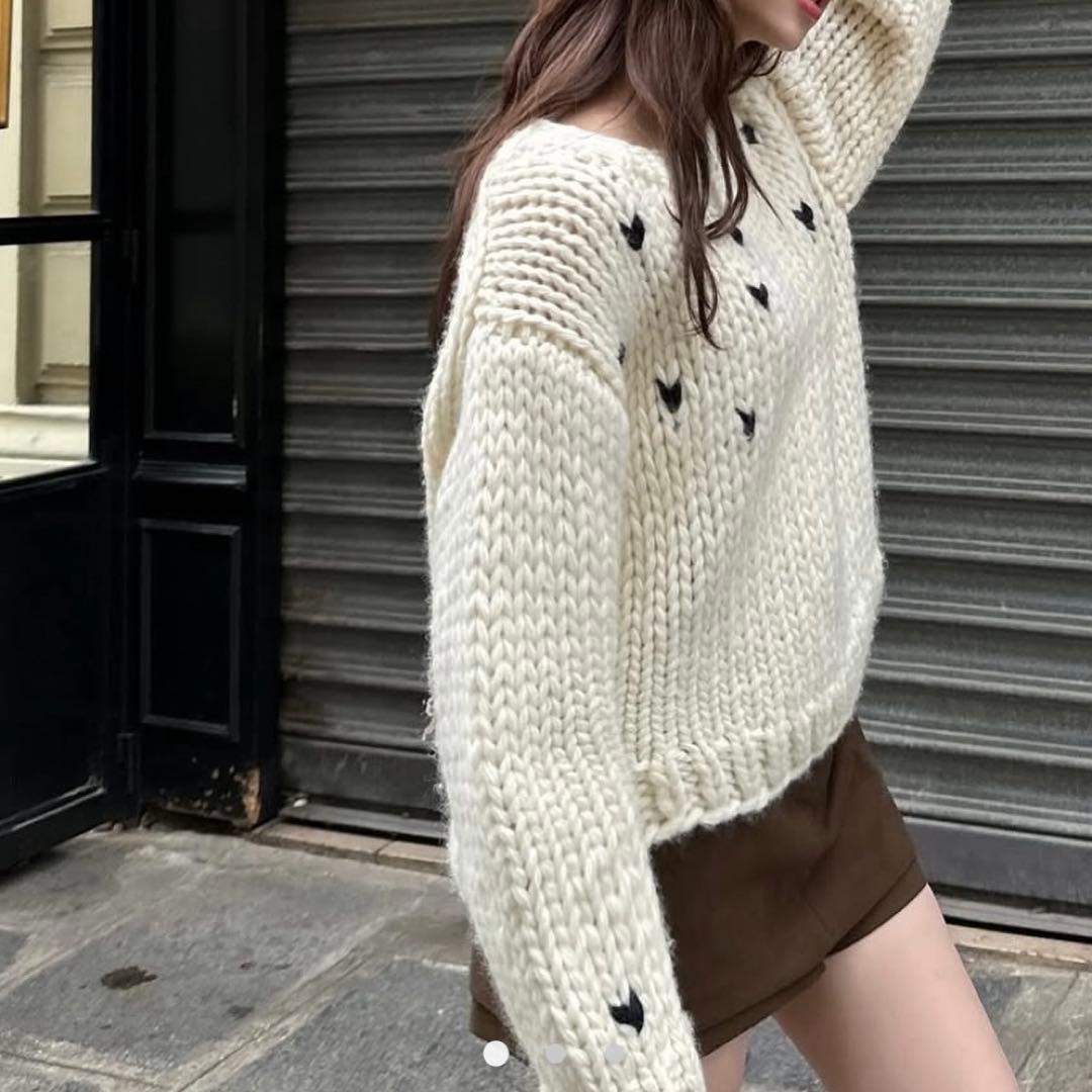 新品タグ付きTHE TOÉ Notting-Hill Heart Knit S - メルカリ