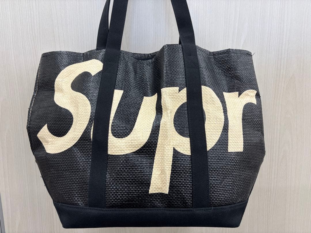 Suprem Raffia Tote Bag シュプリーム トートバック 黒 SUPREME(シュプリーム) 20SS Raffia Tote Bag ラフィア トート バッグ