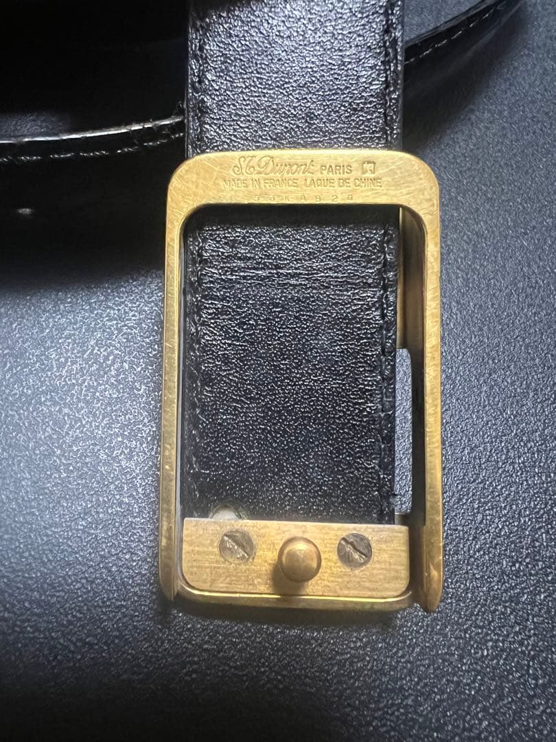 S.T.DUPONT デュポン　クロコダイル　レザーベルド　黒　フランス製　ワニ