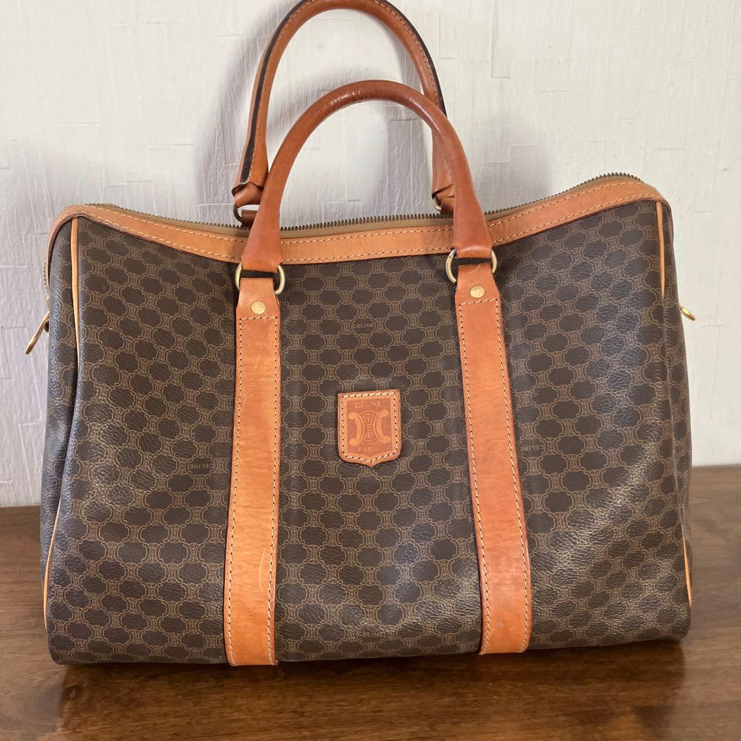 【美品】セリーヌ　ボストンバッグ CELINE】セリーヌ トリオンフ スモール ボストンバッグ (CELINE