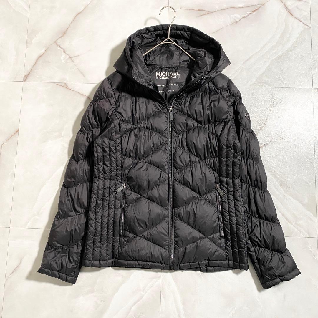 T18216 美品 マイケルコース パッカブルダウンジャケット 黒 S - メルカリ