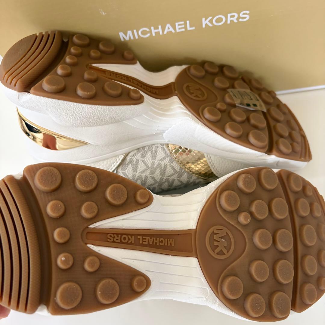 マイケルコース☆新品☆KATRINA 厚底 スニーカー/ホワイト白24cm