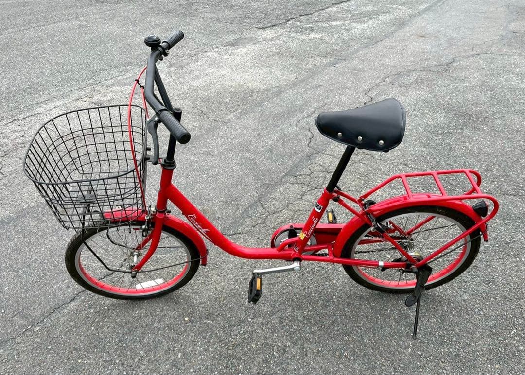 coccinelle 自転車 赤 レトロ おしゃれ コンパクト車【引き取り