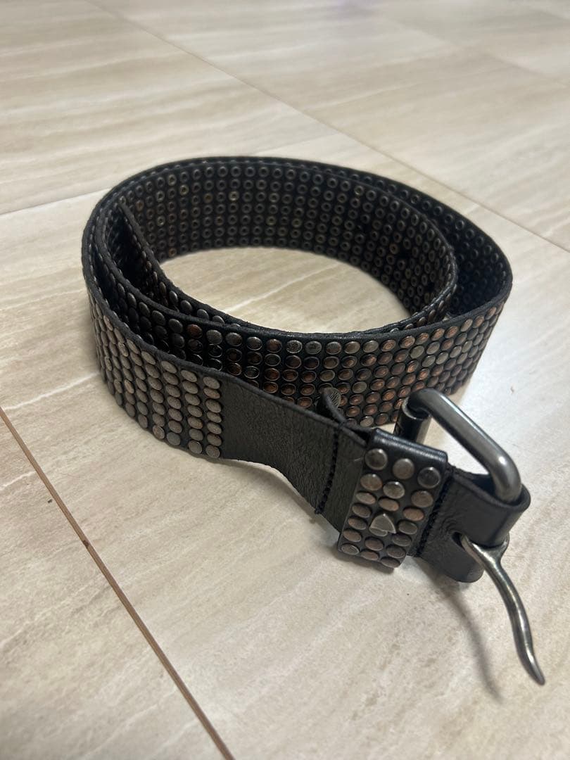 HTC 7連オールドスタッズ　レザーベルト　34　ブラック ハリウッドトレーディングカンパニー HTC(Hollywood Trading Company