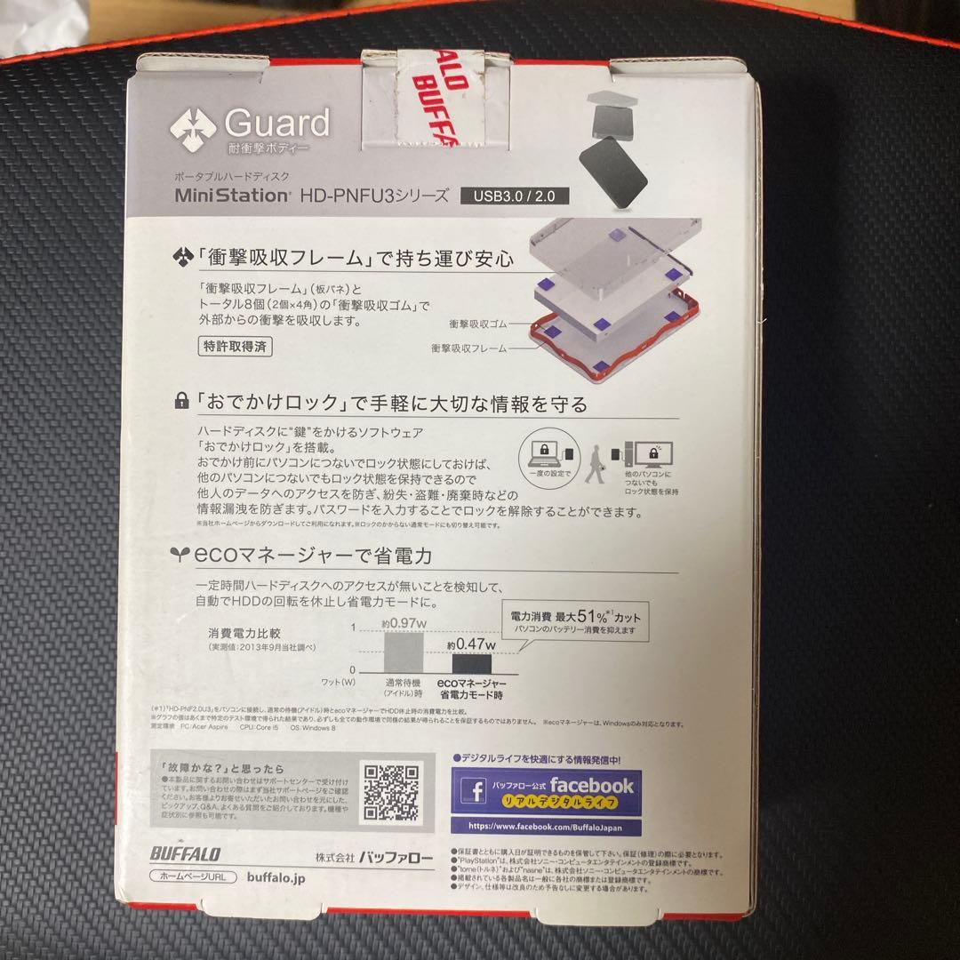 BUFFALO ポータブルHDD 2.0TB HD-PNF2.0U3-GB