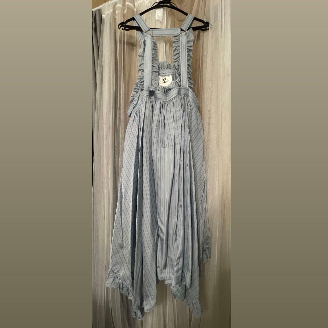 noir kei ninomiya 水色ストライプ 吊りスカート Sサイズ - メルカリ