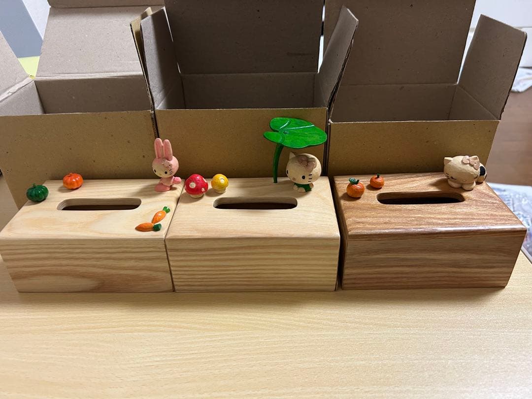 北海道限定ご当地キティ　手掘り木ティッシュボックス10点セット Amazon｜スケーター (skater) ポケット ティッシュストッカー リフト