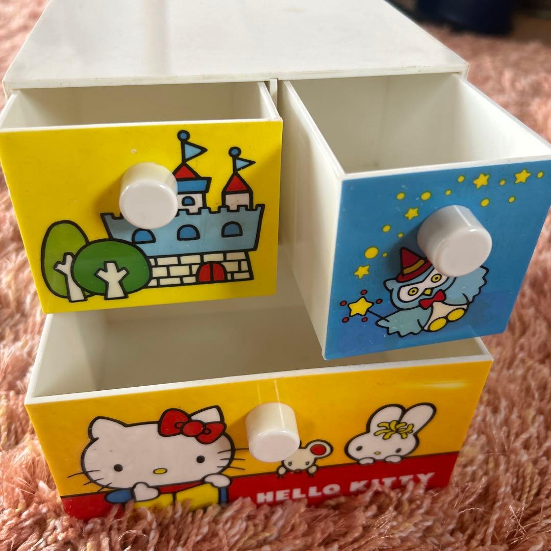 レア 昭和レトロ) サンリオ ハローキティ 引き出し 小物入れ ケース