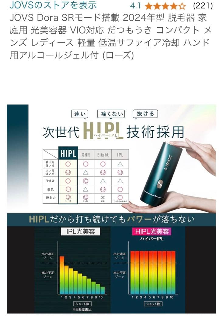 JOVS Dora ジョブズ ドラ 40万発 家庭用脱毛機 光美容器☆新品未開封